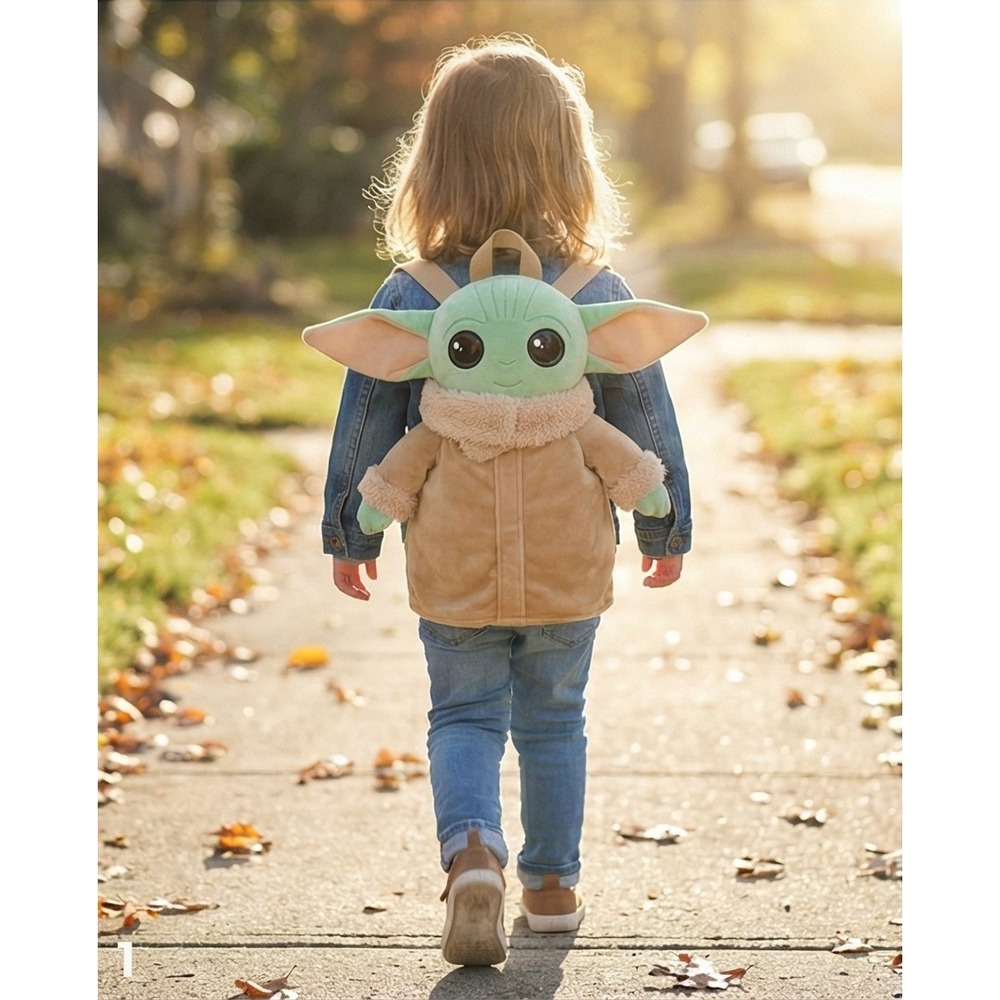 Star Wars The Mandalorian Grogu Baby Yoda Kids Plush Backpack Bioworld NEW